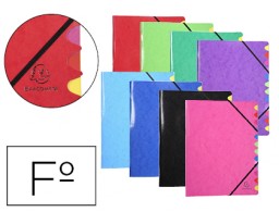 Carpeta clasificadora Exacompta 12 departamentos Folio cartulina colores